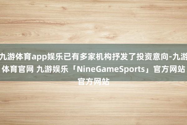 九游体育app娱乐已有多家机构抒发了投资意向-九游体育官网 九游娱乐「NineGameSports」官方网站