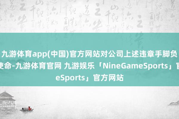 九游体育app(中国)官方网站对公司上述违章手脚负有遑急使命-九游体育官网 九游娱乐「NineGameSports」官方网站